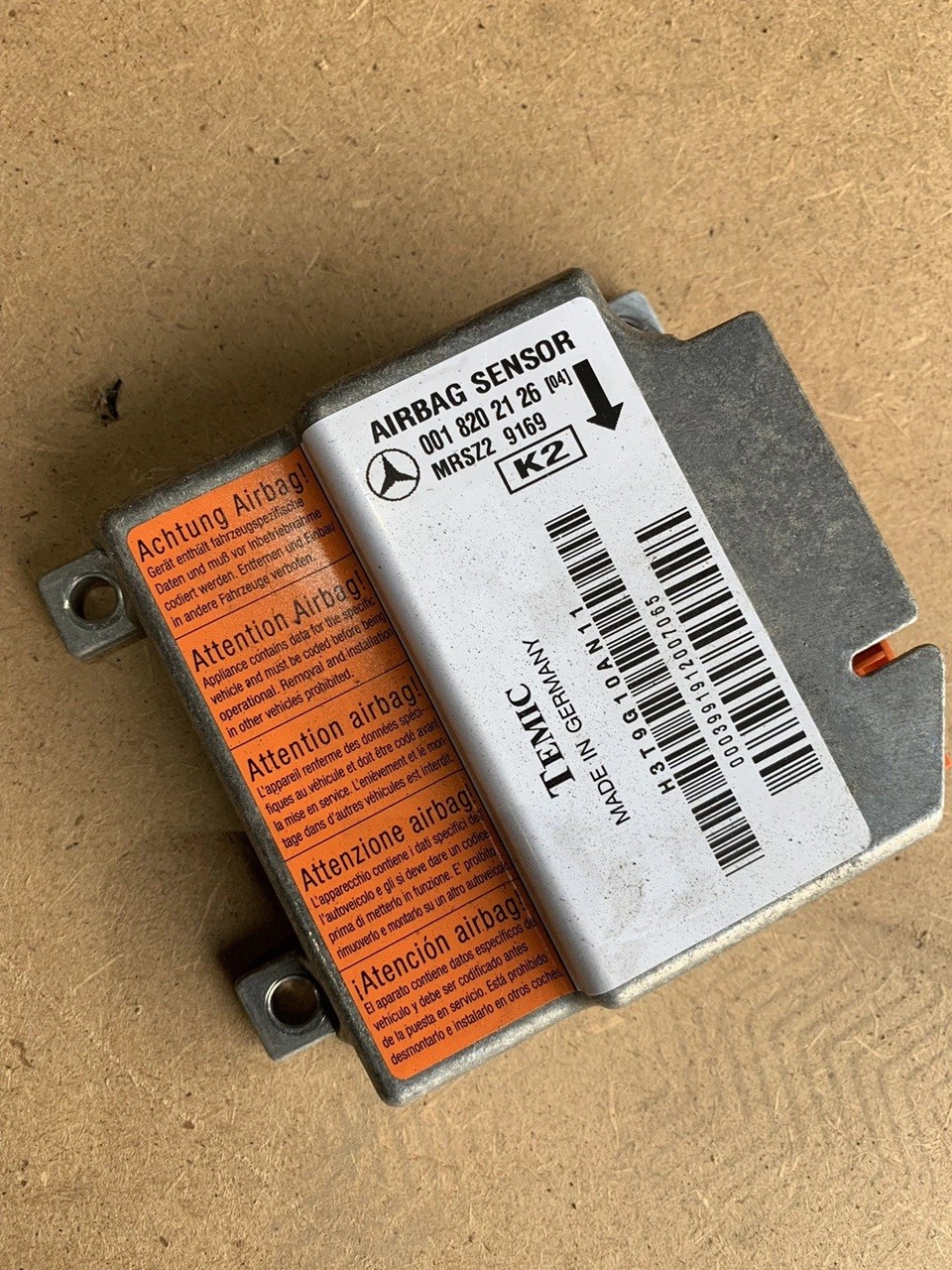 Mercedes C Serisi 202 A202 S202 Hava Yastığı ECU Kontrol Modülü Ünitesi A0018202126 (ATA)