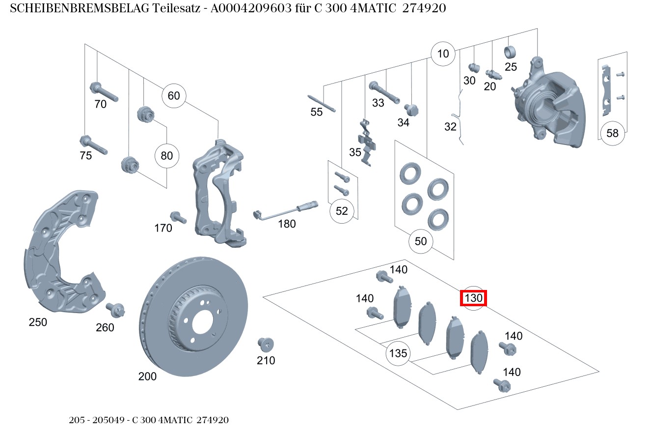 MERCEDES DİSK FREN BALATASI A 000 420 96 03 ORİJİNAL