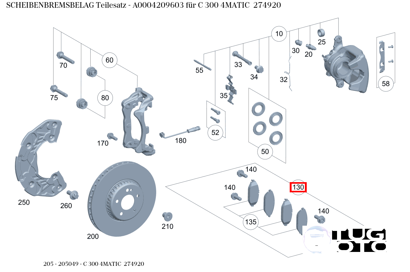 MERCEDES DİSK FREN BALATASI A 000 420 96 03 ORİJİNAL