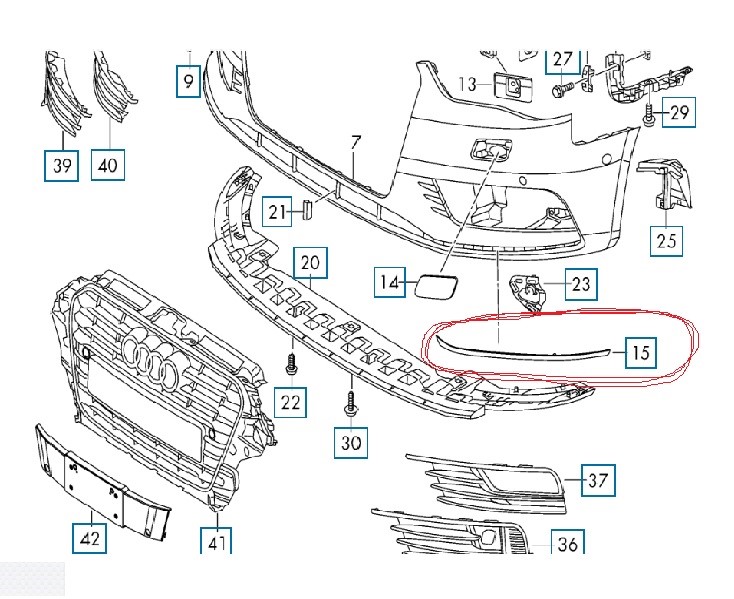 ÖN TAMPON KAŞI SAĞ ( SEDAN ) A3 2013-