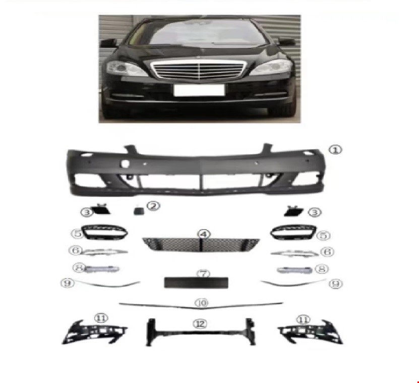 ÖN TAMPON SETİ (IZGARALAR+NİKELAJLAR) W221 2010-