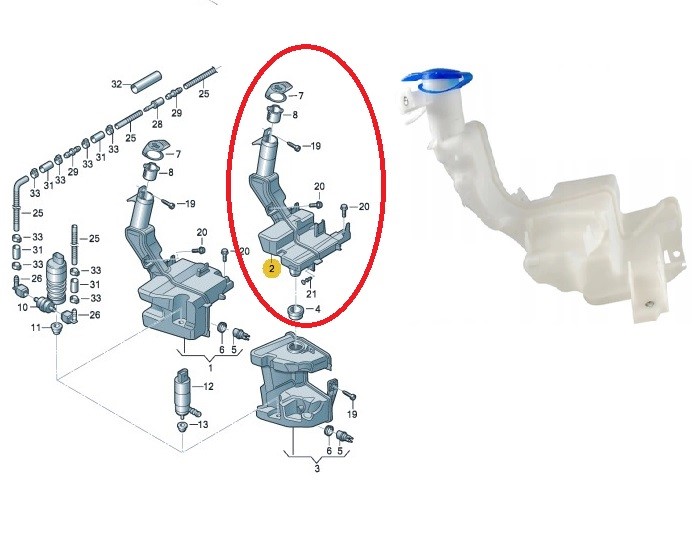 SU FİSKİYE BİDONU ÜST (FAR YIKAMALI) PASSAT 2011-